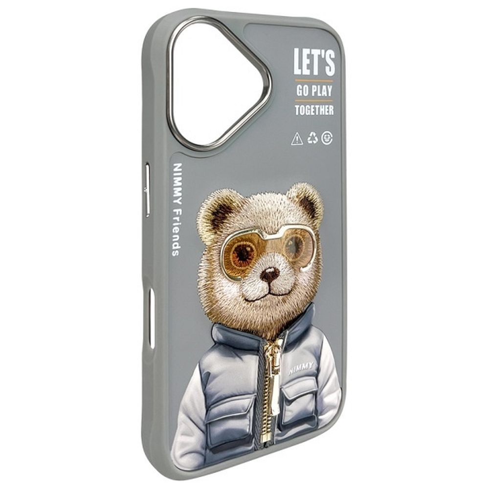 NIMMY case COOL&CUTE 2.0 Bear for IPHONE 16 gray