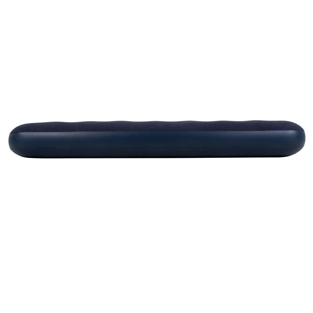 Inflatable double travel mattress with velvet finish + inflating pump 67002 blue