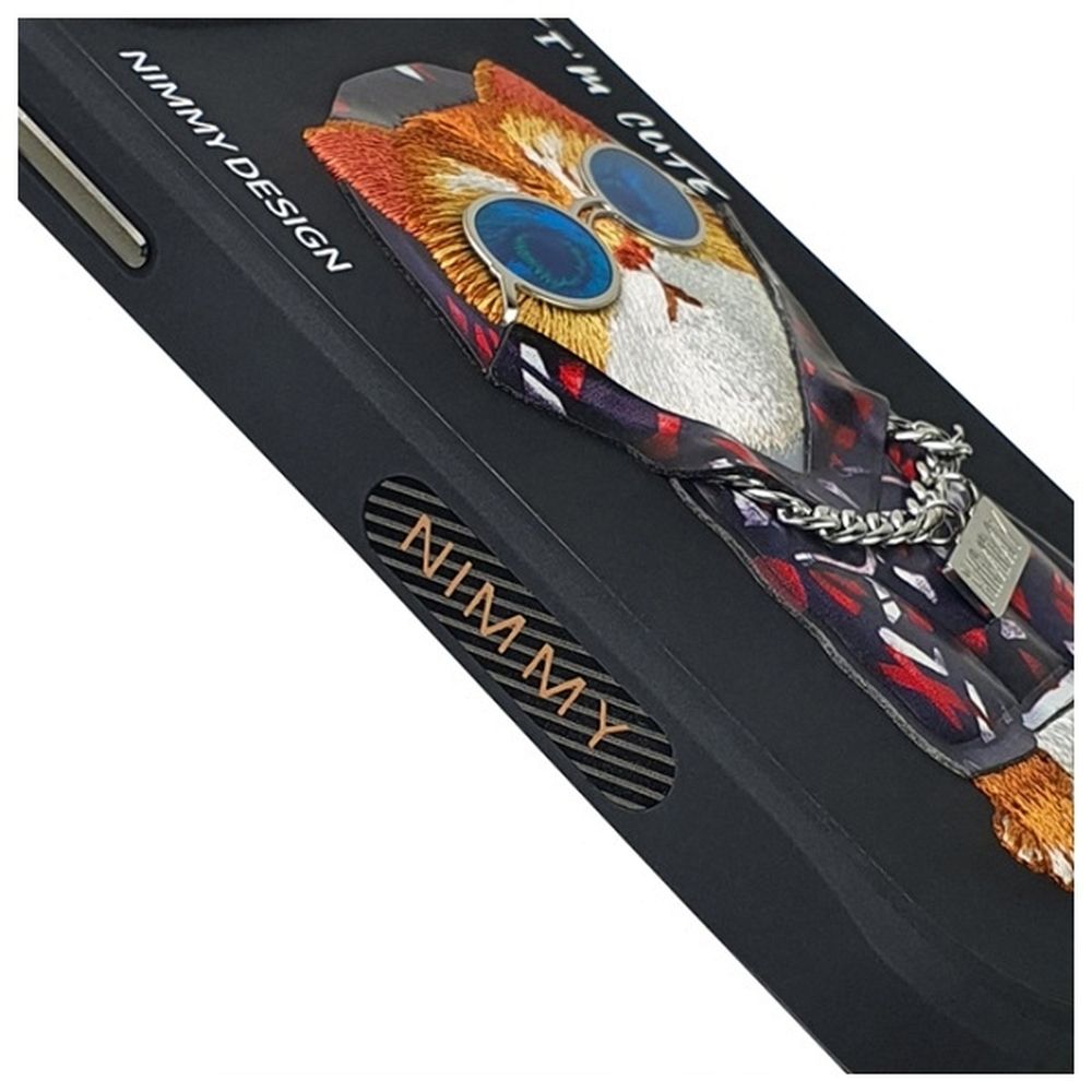 bae0ef886554c6e3ba2f762b0edee4a8 NIMMY case GLASSES COOL CAT for IPHONE 15 Pro black