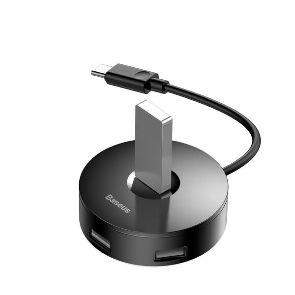 BASEUS HUB round box adapter Type C to USB3.0 / 3x USB2.0 / Micro USB Black CAHUB-G01