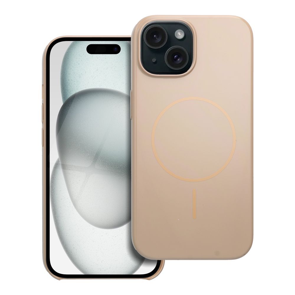 Glossy Mag Cover compatible with MagSafe for IPHONE 15 desert gold