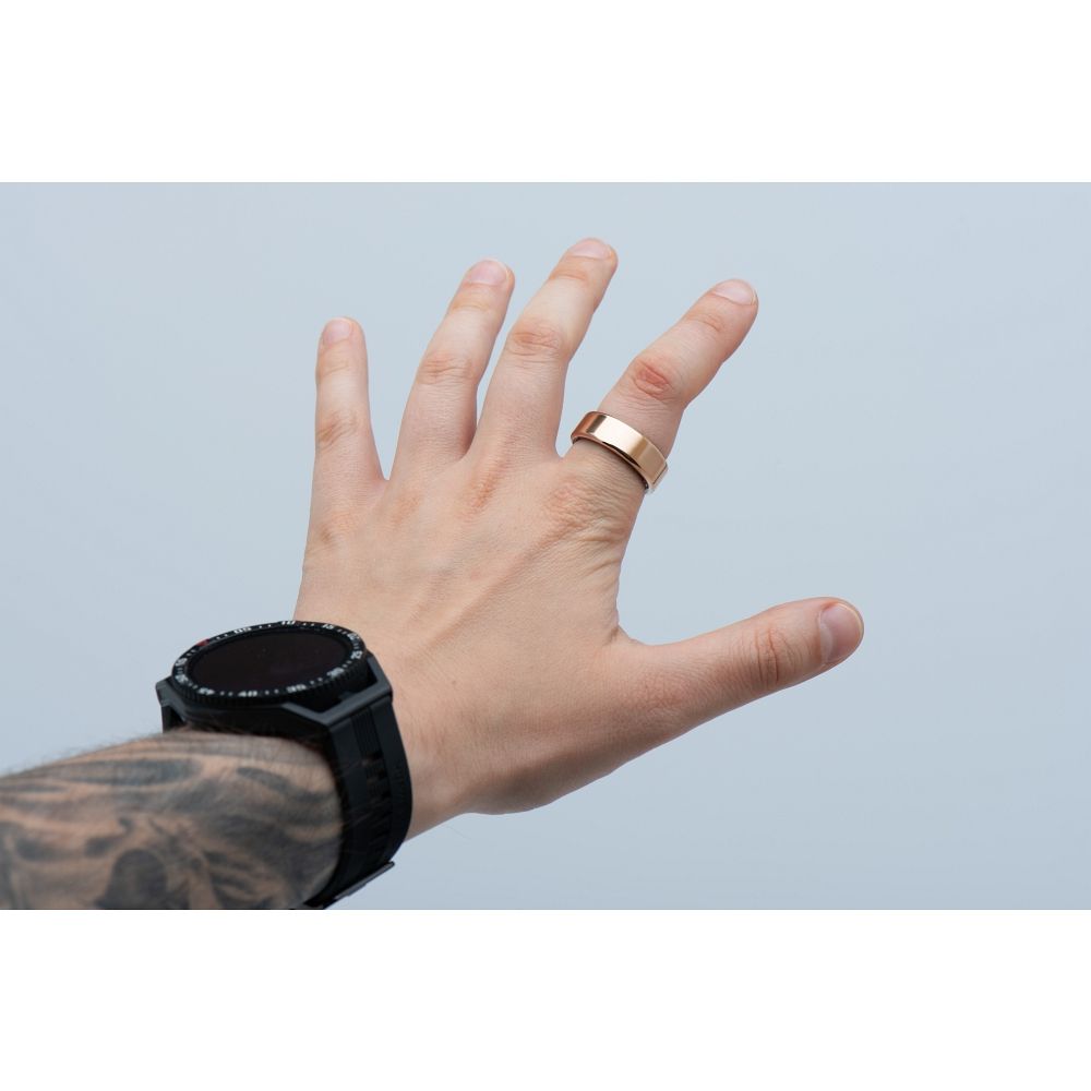 bc55fc7e329d66649542bc7cfbf36229 Smart Ring R11M - smart steel ring with charging box Size 13 (22,2m) gold