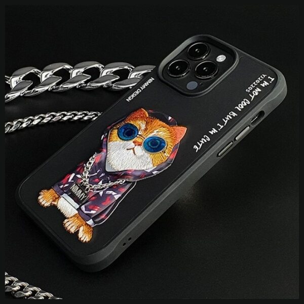 bd79120d8cb8a2bb11e3076e5c3b47a5 NIMMY case GLASSES COOL CAT for IPHONE 15 Pro black