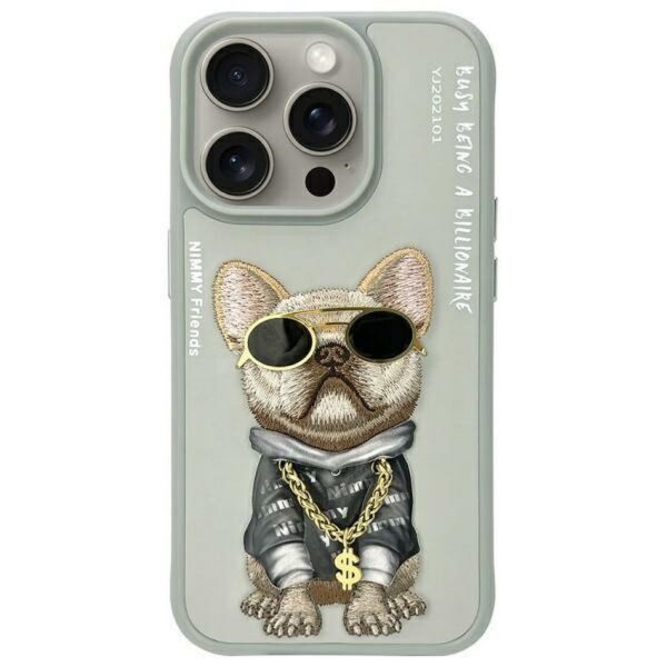 NIMMY case GLASSES COOL DOG for IPHONE 15 Pro gray