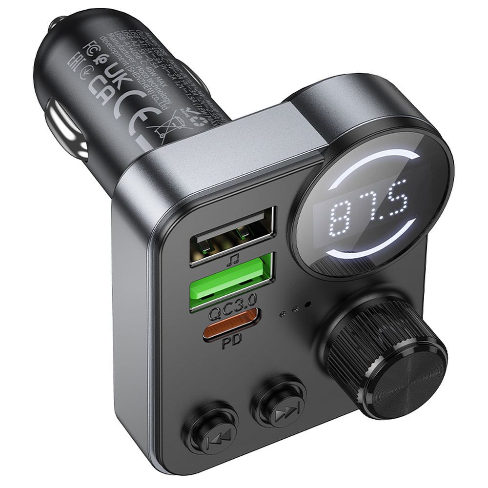 HOCO car transmitter FM bluetooth 2 x USB A + Type C PD QC3.0 48W E86 black