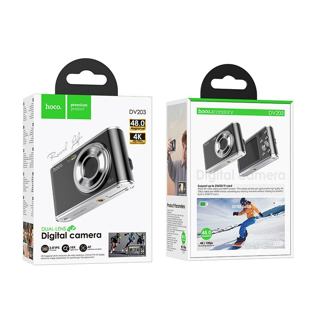 Digital camera Hoco 13MP 2,8" 4K DV203 black