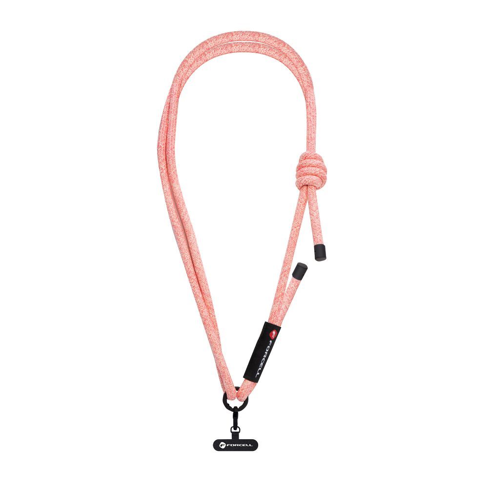 FORCELL F-DESIGN S10X165 crossbody phone lanyard with adjustable length (max 82,5cm in the loop) pink white