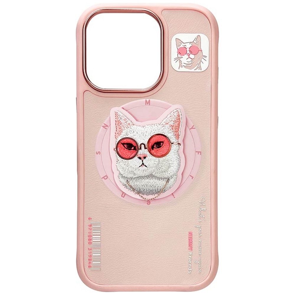 c40dbbf8195924c8abe443559ed62081 NIMMY case GLASSES COOL CAT compatible with MagSafe for IPHONE 16 Pro Max pink