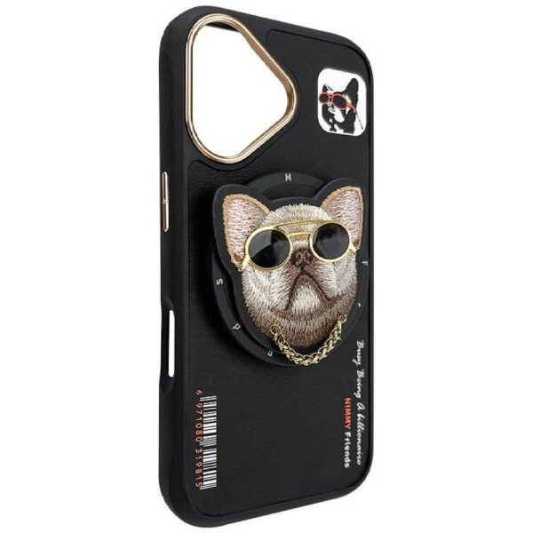 NIMMY case GLASSES COOL DOG compatible with MagSafe for IPHONE 16 black