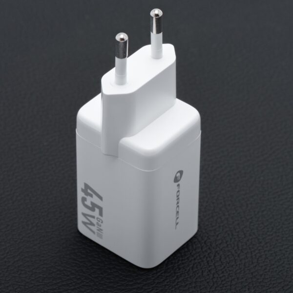 FORCELL F-ENERGY Mini GaN III VT-36B travel charger with 2 x Type C sockets, PD QC4.0 45W white
