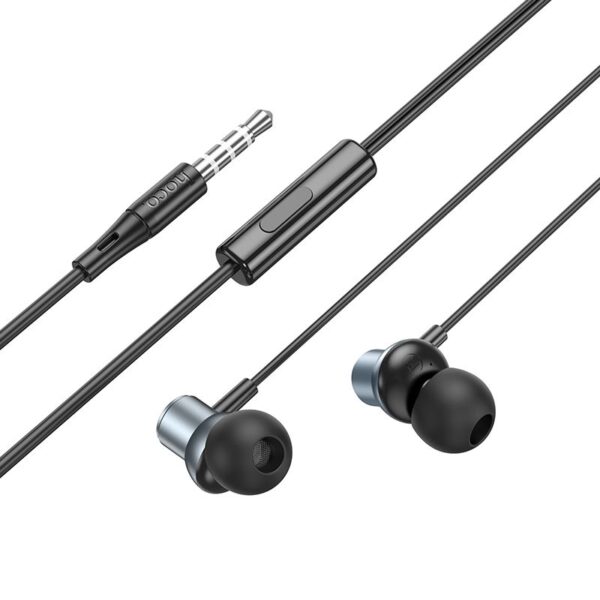 HOCO wire earphones Jack 3,5 mm with microphone M110 metal gray