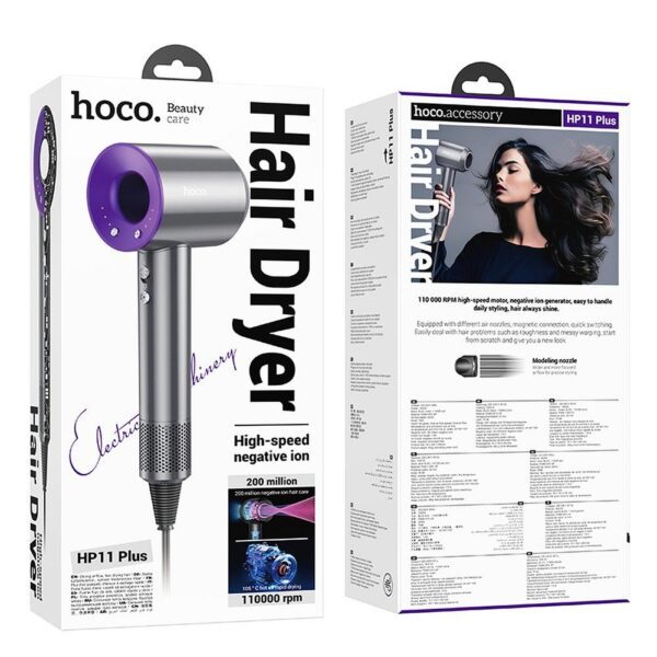 c9ba3782415febdc3ad0bb96050faf25 Hair dryer Hoco with ionization HP11 Plus purple
