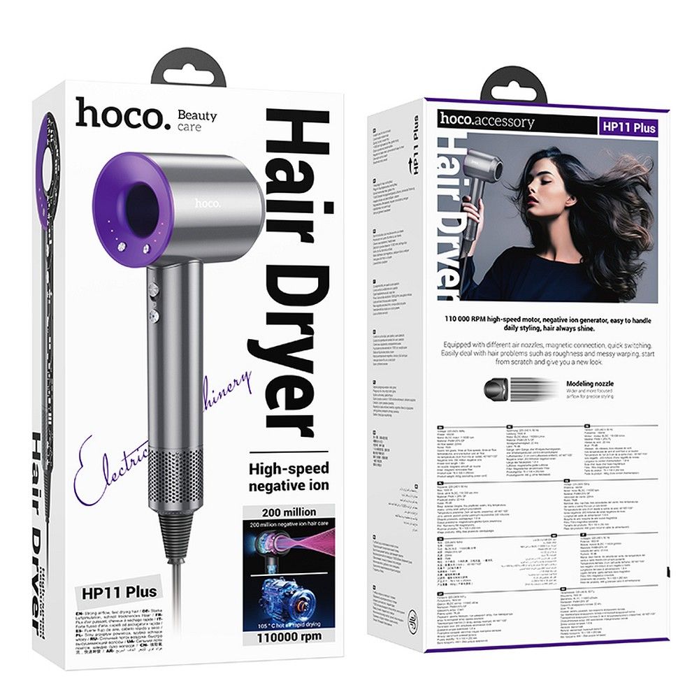 c9ba3782415febdc3ad0bb96050faf25 Hair dryer Hoco with ionization HP11 Plus purple