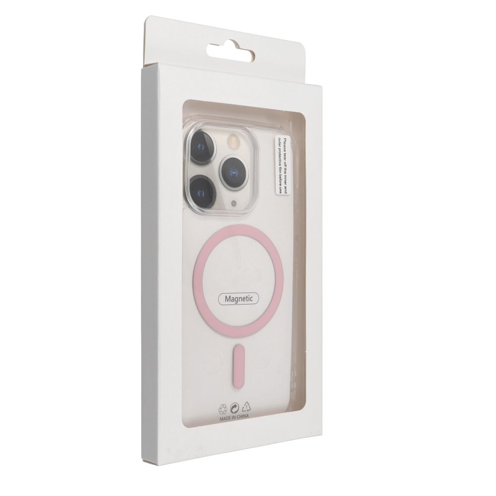 Drop Glue Colorful Ring Mag Cover compatible with MagSafe for IPHONE 16 PRO pink