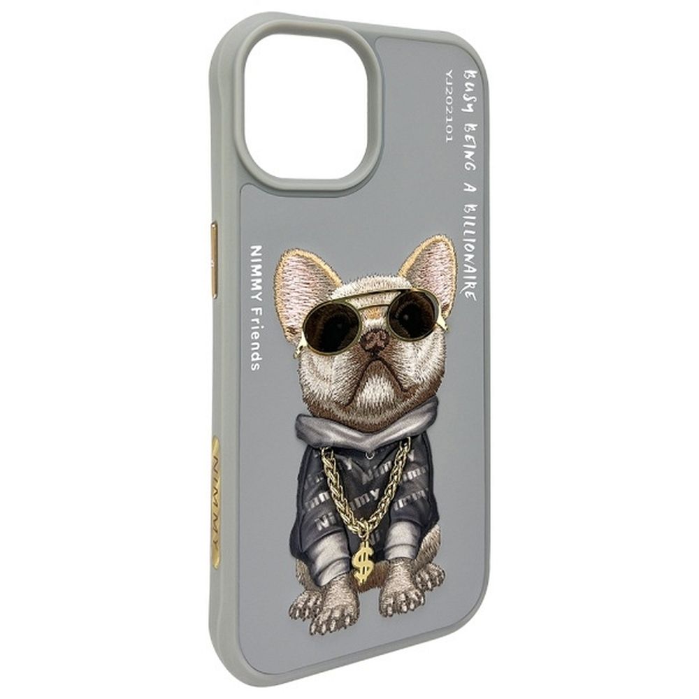 cd01864ac62f4e142e15bbbea3351b8f NIMMY case GLASSES COOL DOG for IPHONE 15 gray