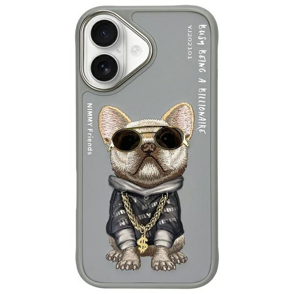 cd3164adc0833236f4408e839685d909 NIMMY case GLASSES COOL DOG for IPHONE 16 gray