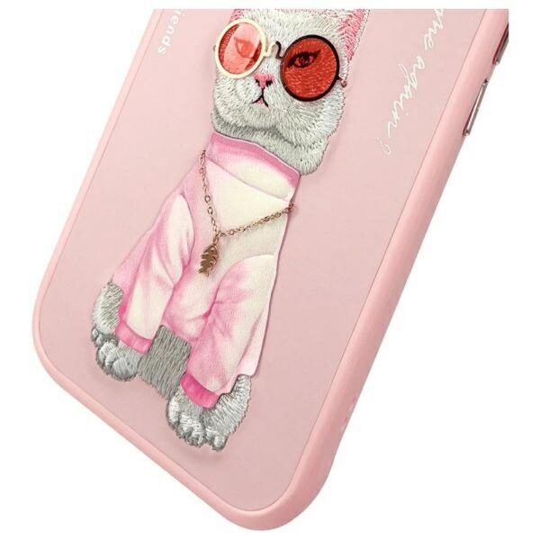 cdb79ac79efc1579ffd0cc77655de161 NIMMY case GLASSES COOL CAT for IPHONE 15 pink