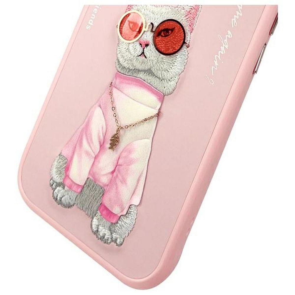 cdb79ac79efc1579ffd0cc77655de161 NIMMY case GLASSES COOL CAT for IPHONE 15 pink
