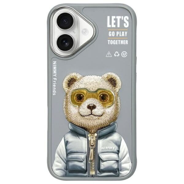 NIMMY case COOL&CUTE 2.0 Bear for IPHONE 16 gray