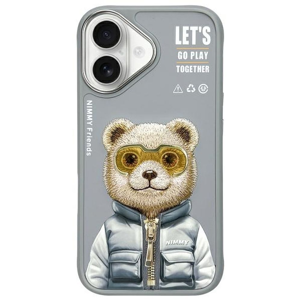 NIMMY case COOL&CUTE 2.0 Bear for IPHONE 16 gray