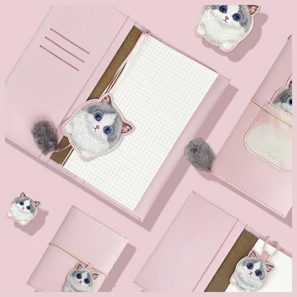 ce92e72bdc61bee8ef3f9624e4e287fc NIMMY set 2in1 notebook + pen BIG EYED PET 2.0 Cat pink
