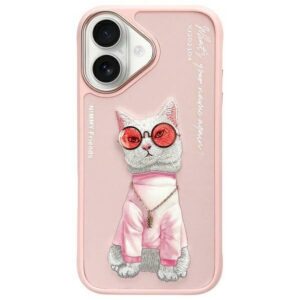 NIMMY case GLASSES COOL CAT for IPHONE 16 pink