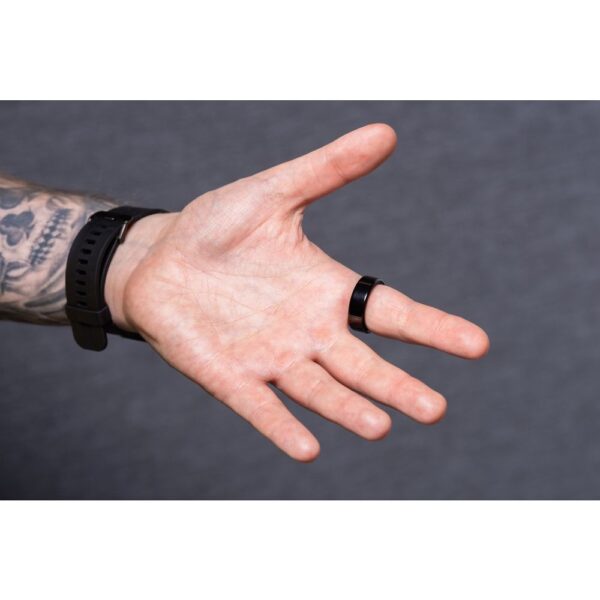 d4ee0f512c4443f4fb99ee0f86a760d3 Smart Ring R11M - smart steel ring with charging boxSize 10 (19.8mm), black