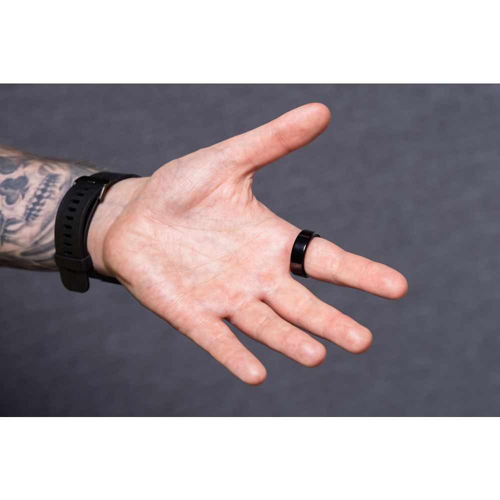 d4ee0f512c4443f4fb99ee0f86a760d3 Smart Ring R11M - smart steel ring with charging boxSize 10 (19.8mm), black