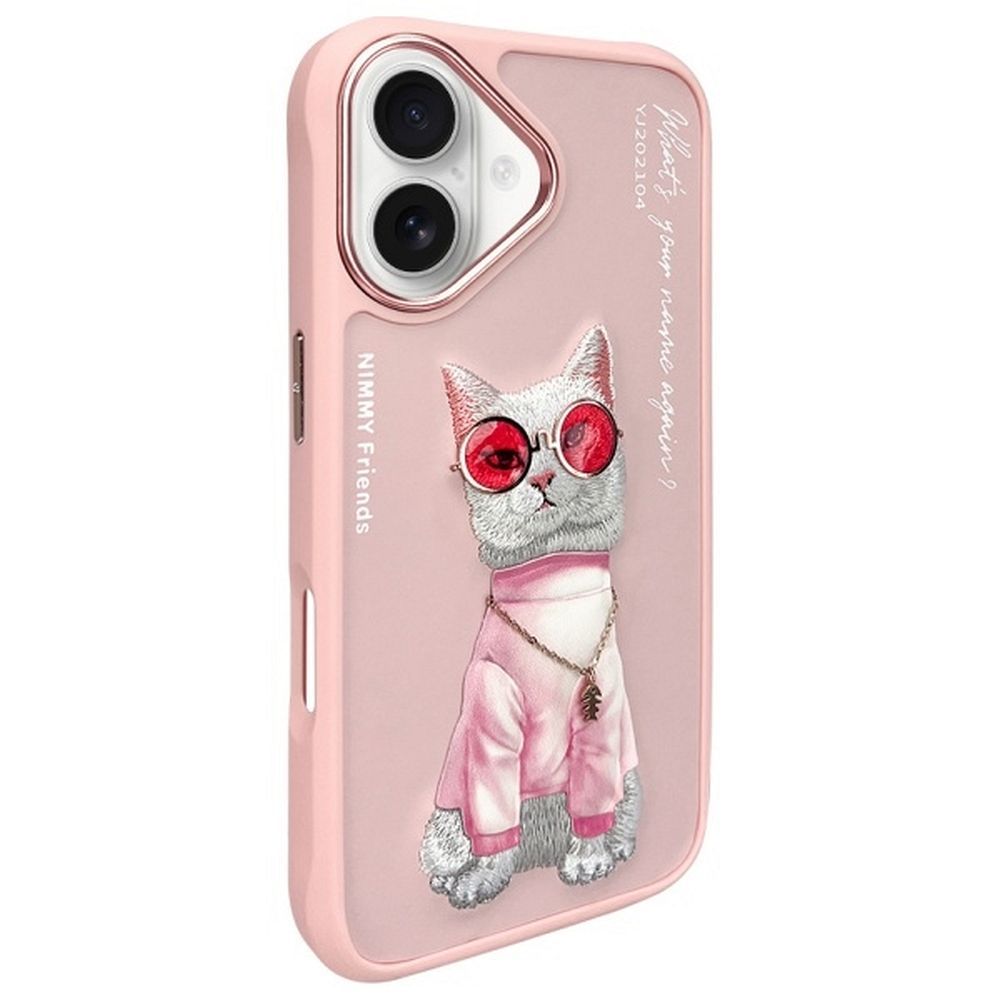 NIMMY case GLASSES COOL CAT for IPHONE 16 pink