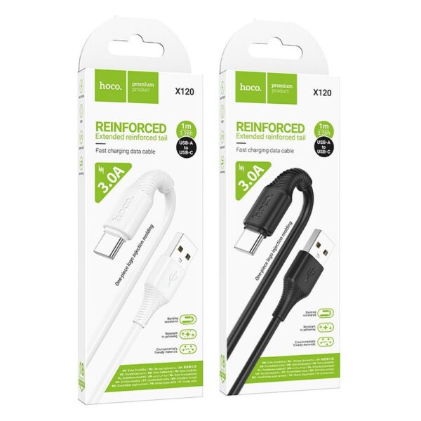 Cable USB A to USB C Hoco 3A 1 m X120 white