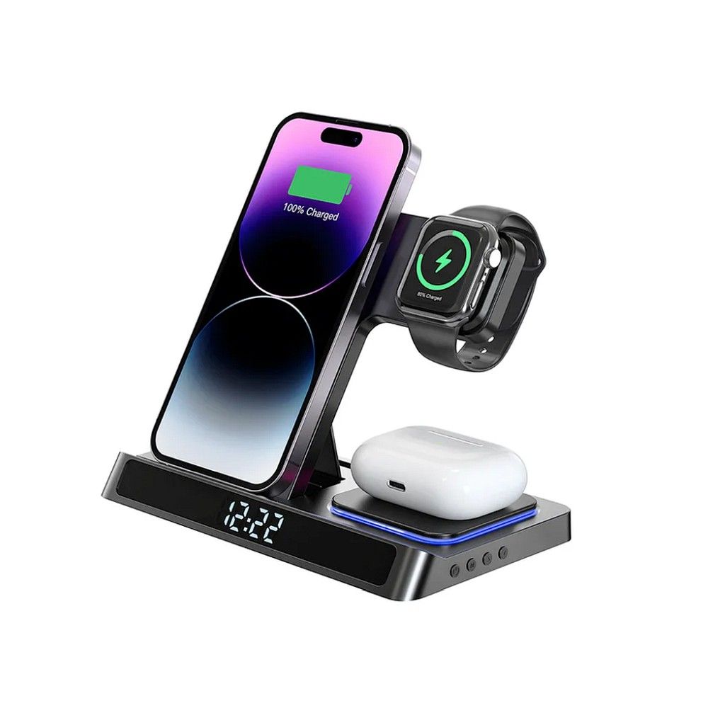 WiWU - Wireless Charger with alarm clock Wi-C006 Power Air 5in1
