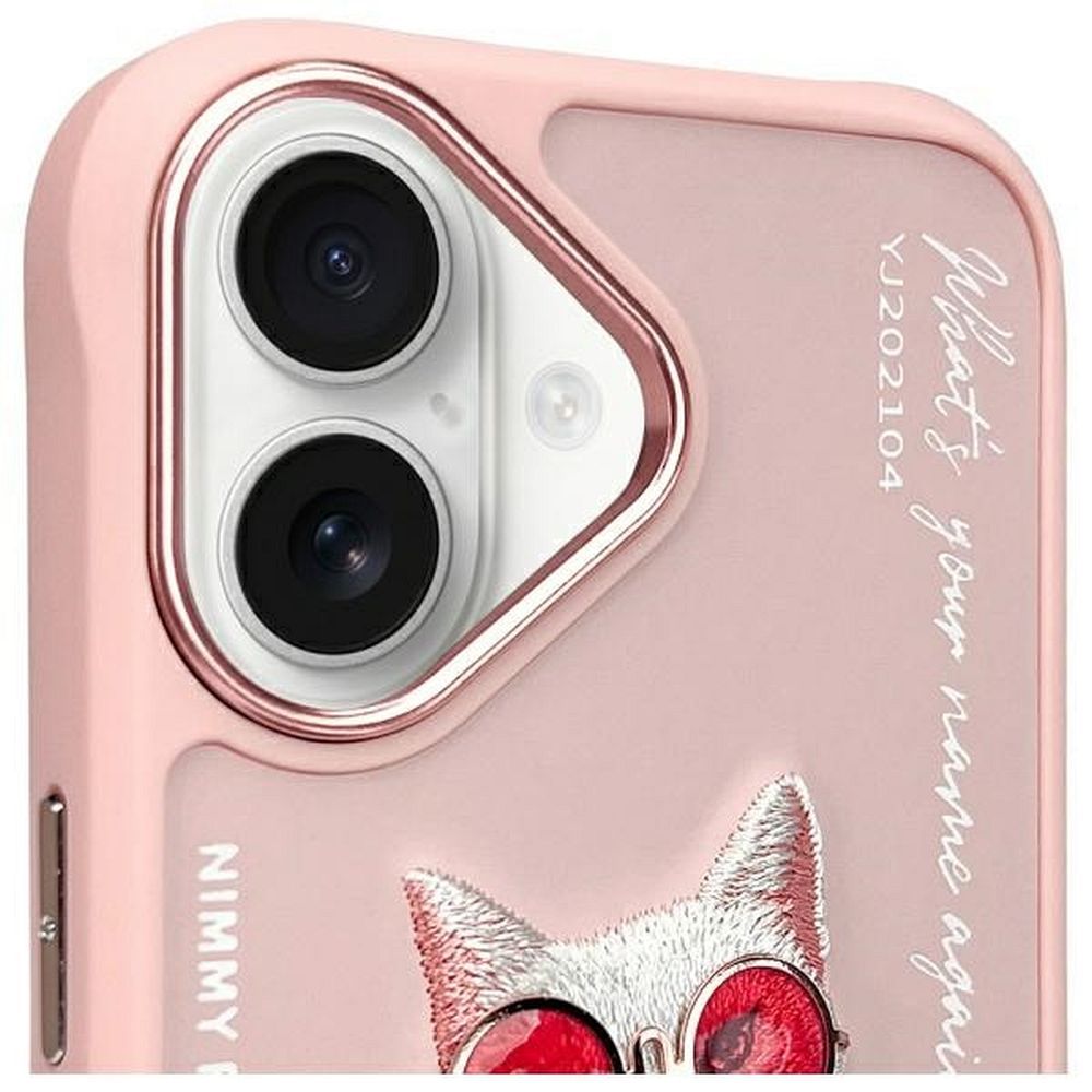 NIMMY case GLASSES COOL CAT for IPHONE 16 pink