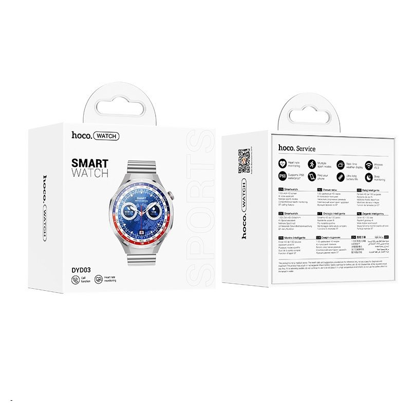 Smartwatch 1,53" TFT Hoco with call function DYD03 silver