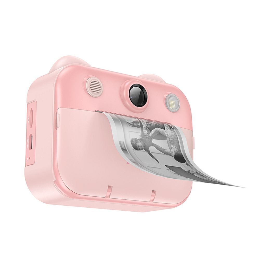 Digital kids camera with printer and selfie function Hoco 2,4" DV204 pink