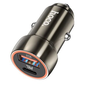 HOCO car charger USB A + Type C PD QC3.0 3A 20W Z46A metal gray