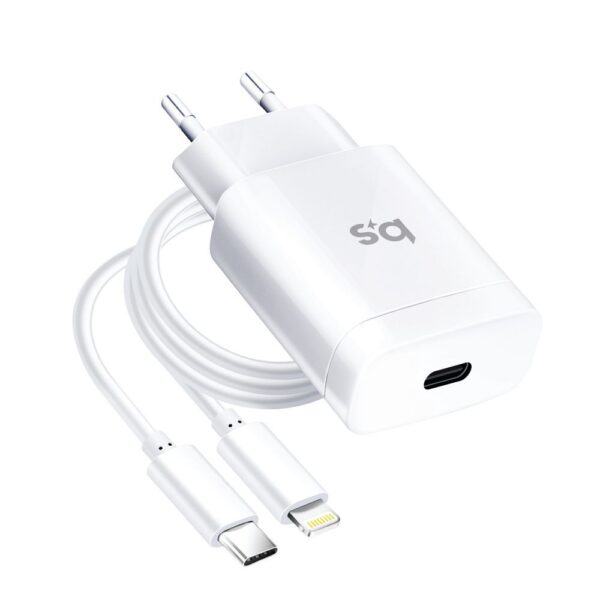 BLUE STAR travel charger Type C + cable Type C to Lightning PD QC4.0 3A 18W TFK-TC-1099C white