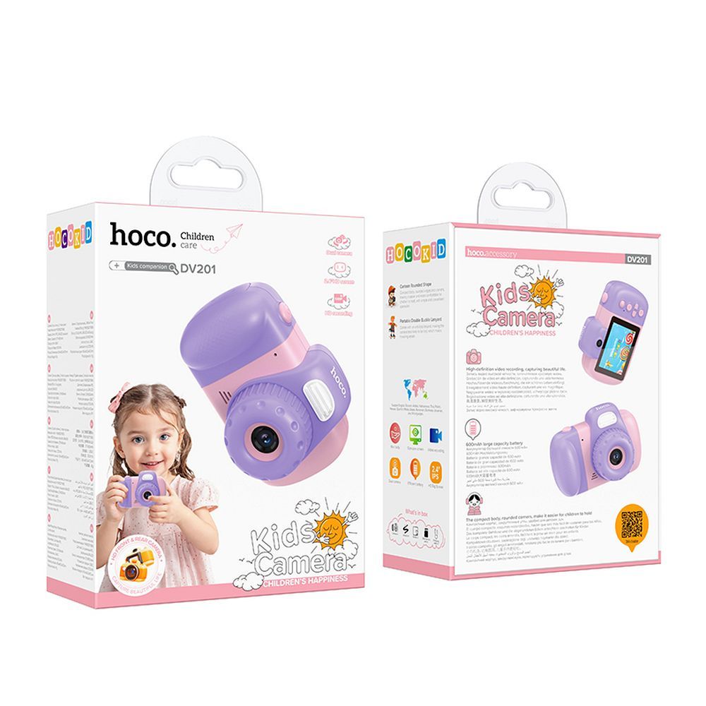 Digital kids camera Hoco 2MP 2,4" Full HD DV201 pink
