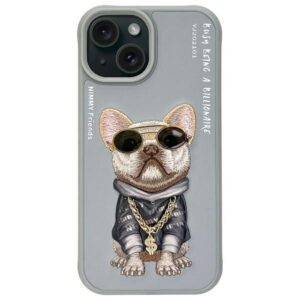 NIMMY case GLASSES COOL DOG for IPHONE 15 gray
