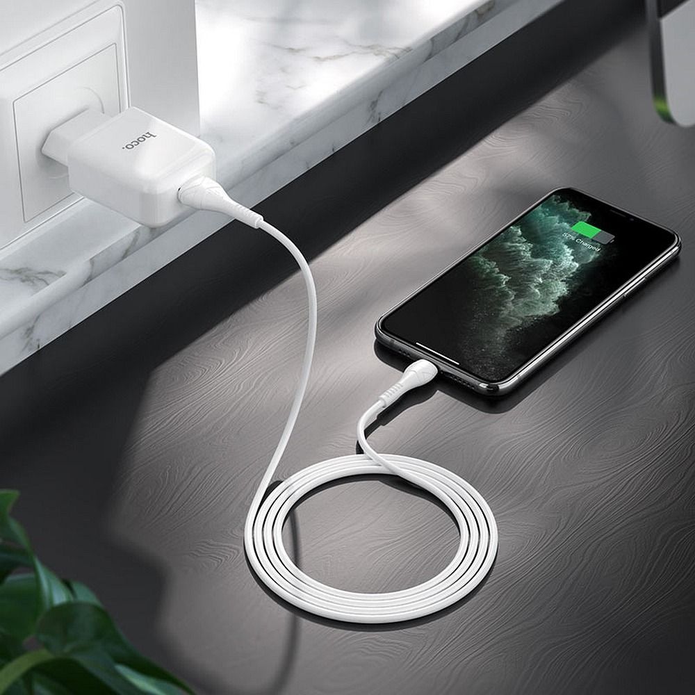 HOCO travel charger USB A + cable USB A to Lightning 2A N2 white