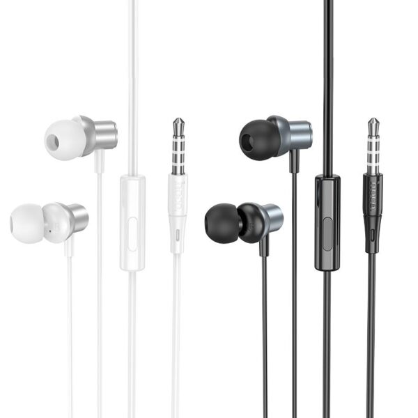 HOCO wire earphones Jack 3,5 mm with microphone M110 metal gray