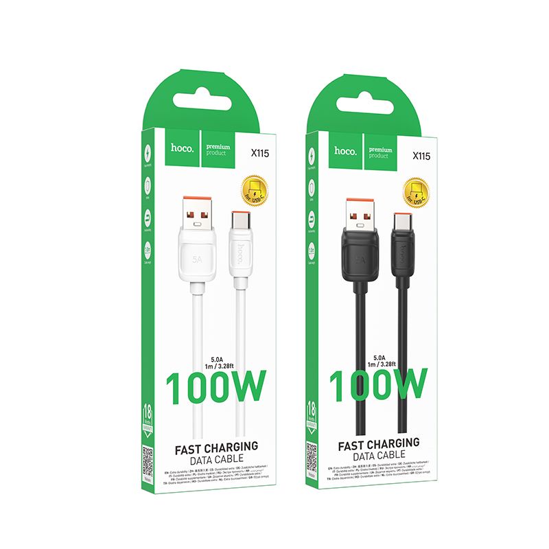 HOCO cable USB A to Type C 100W X115 1 m black