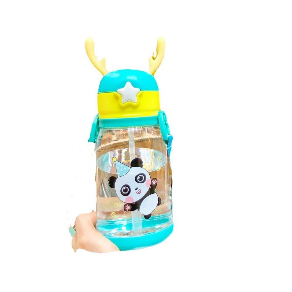 ea957267ff5d7e163cfbab0043fb1a6c Water bottle with straw and leash for kids 500 - 600 ml green