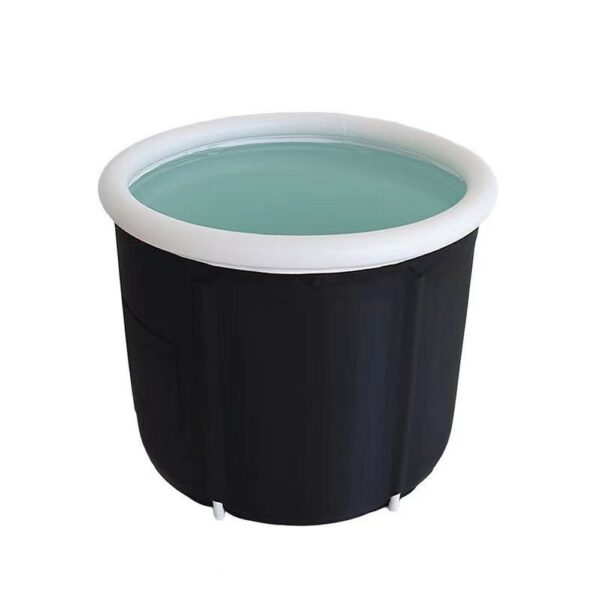 Foldable portable inflatable bathtub 75 x 75 cm black