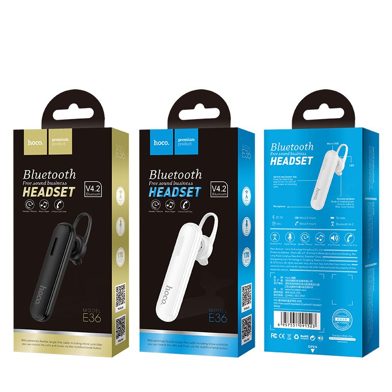 HOCO wireless bluetooth headset E36 black