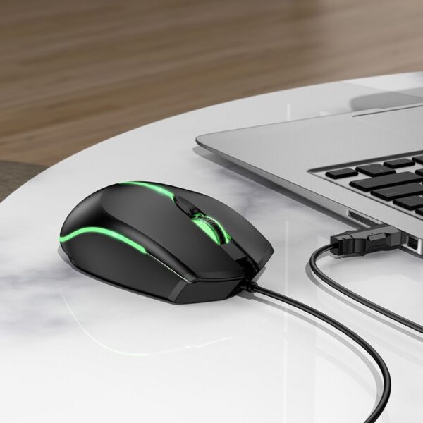 HOCO gaming wire USB A computer mouse 2400 dpi GM37 black