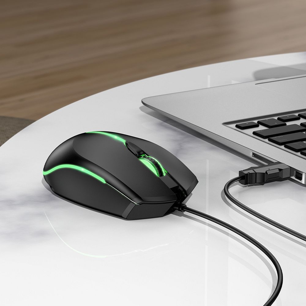 HOCO gaming wire USB A computer mouse 2400 dpi GM37 black