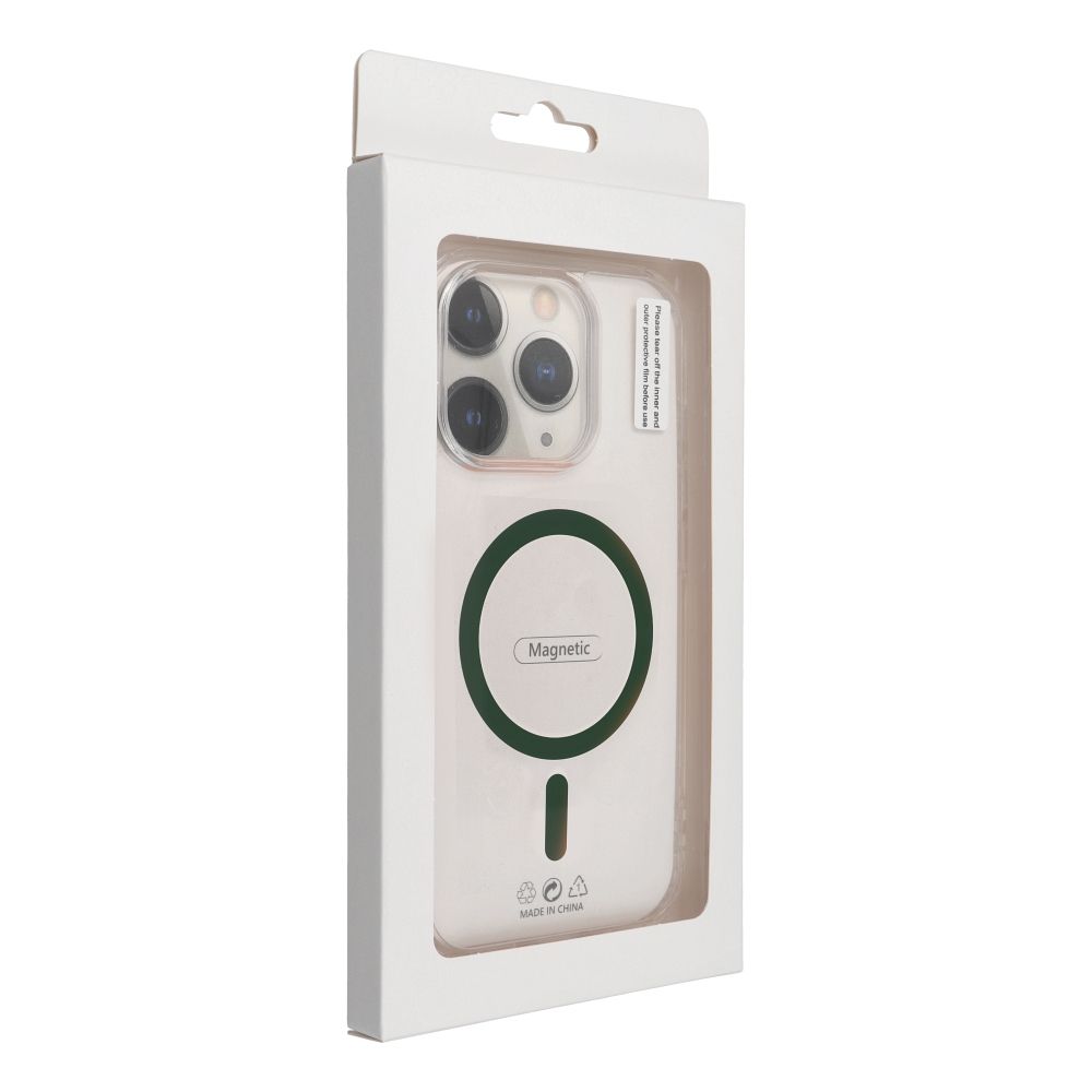 Drop Glue Colorful Ring Mag Cover compatible with MagSafe for IPHONE 16 dark green