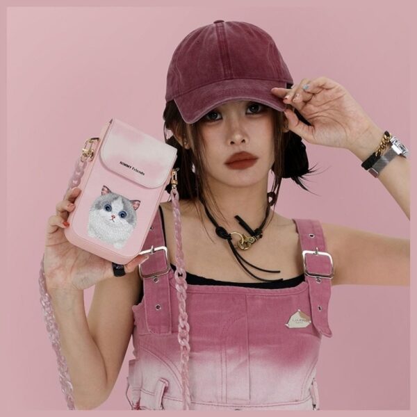 NIMMY phone bag BIG EYED PET 2.0 Cat pink