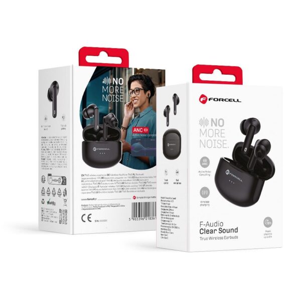 f109ae690a2fe6fb866856ed13afa571 FORCELL F-AUDIO Clear Sound wireless earphones bluetooth TWS black