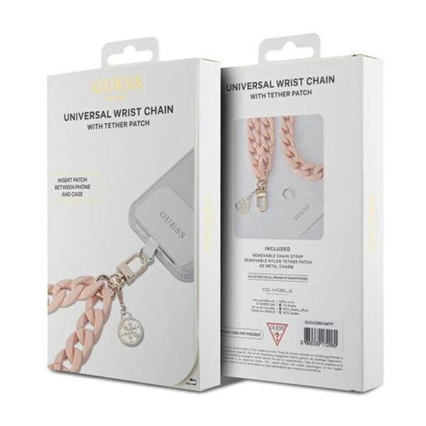 GUESS hand strap GUOUCBMC4MP (Large Chain Acrylic 4G Charms) pink